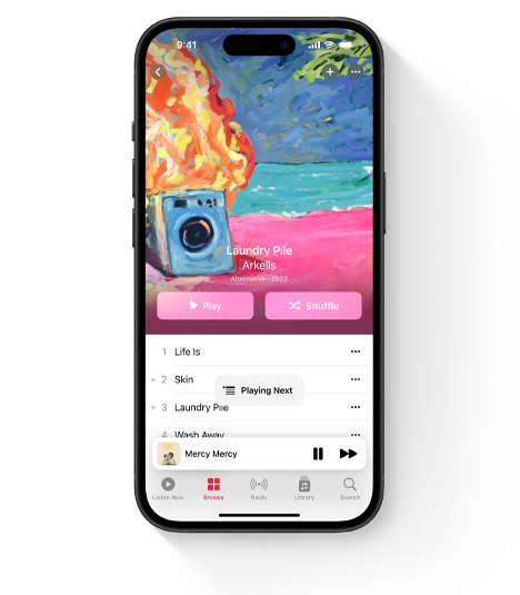 iPhone showing Apple Music UI featuring Arkells