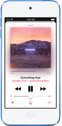 Ecrã de volume do iPod em reprodução
