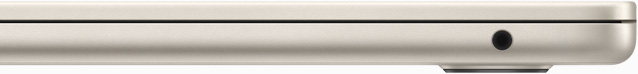 Imagen lateral de una MacBook Air que muestra la entrada para audífonos