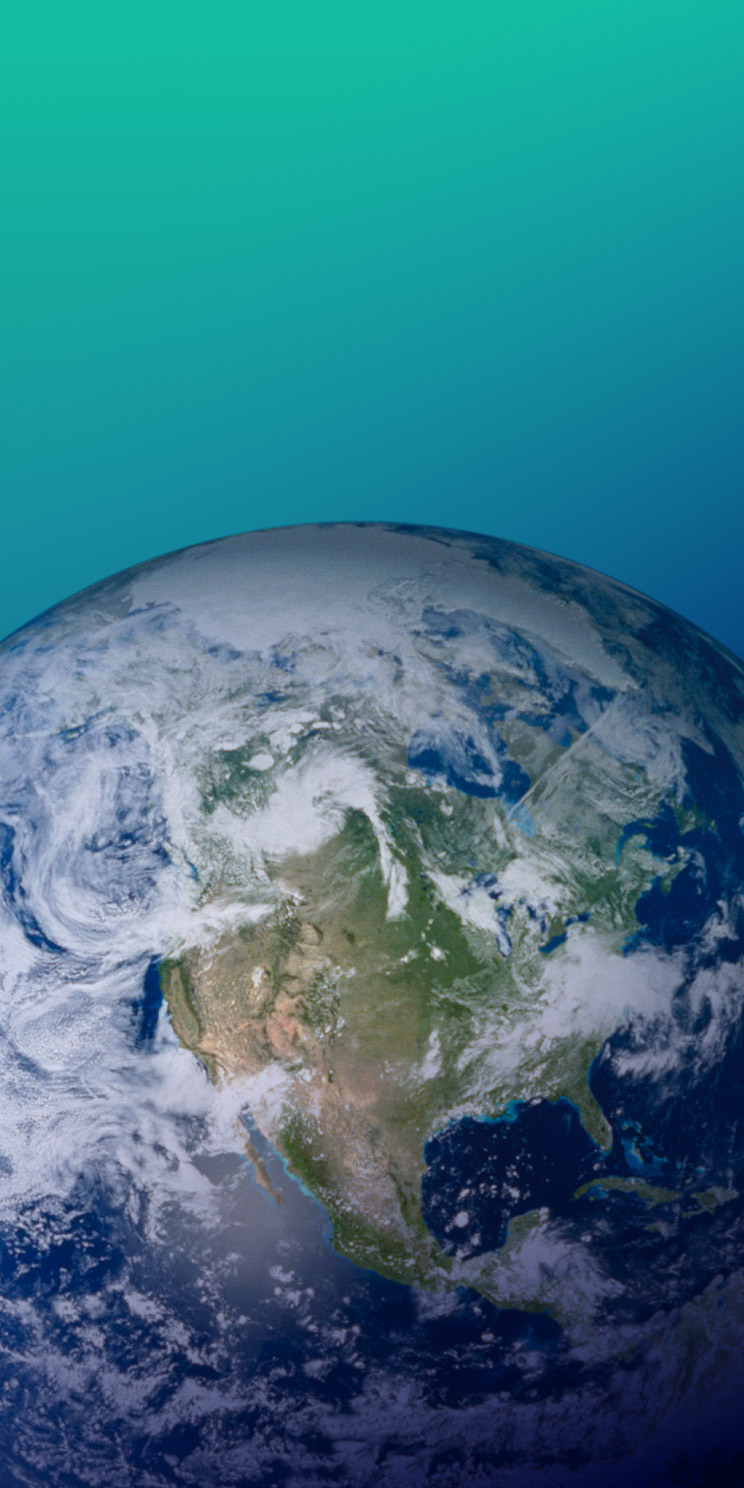Partial image of Earth as visible from space.