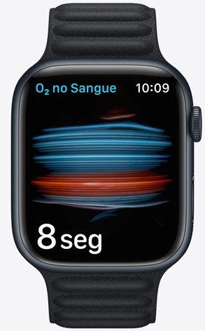 Apple Watch mostra o nível de oxigênio no sangue