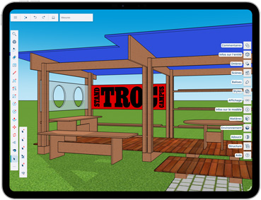 App SketchUp affichée sur un iPad Pro