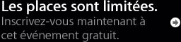 Les places sont limit&eacute;es.
Inscrivez-vous maintenant &agrave; cet &eacute;v&eacute;nement gratuit.