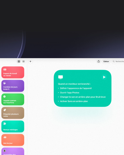 Utilisation de Siri A I pour décrire un raccourci