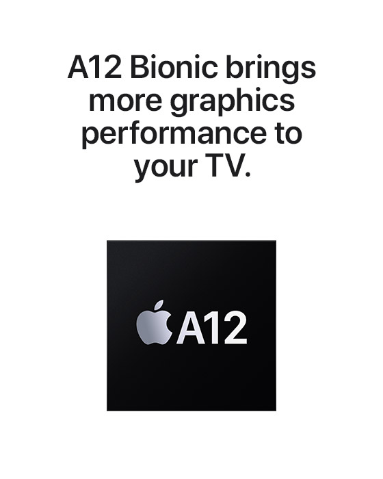 A12 Bionic brings more graphics performance to your TV.