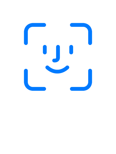 A face ID icon.