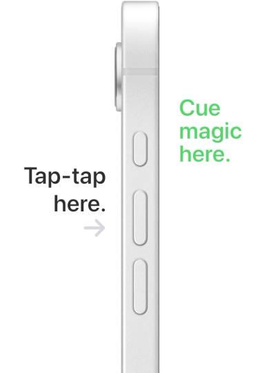 An iPhone responds to a Back Tap.
