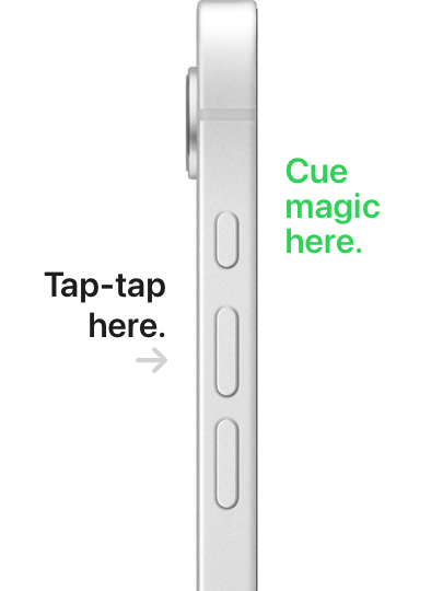 An iPhone responds to a Back Tap.