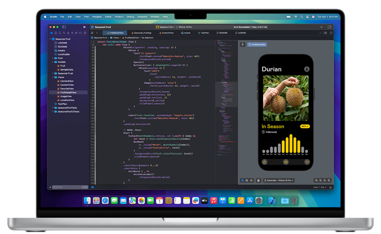En åben Mac viser Xcode-appen.