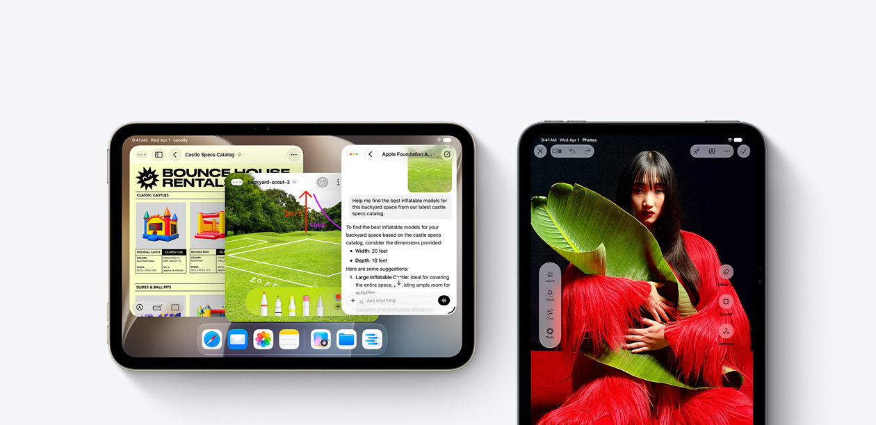 Parte delantera de varios iPad mini que muestran distintas apps.