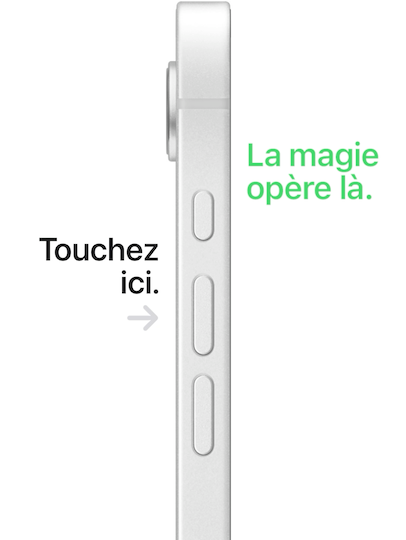 Réponse d’un iPhone après avoir touché le dos de l’appareil.