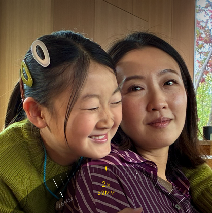 Λειτουργία Τηλεφακού 2x σε χρήση, εστιάζοντας σε δύο άτομα που αγκαλιάζονται