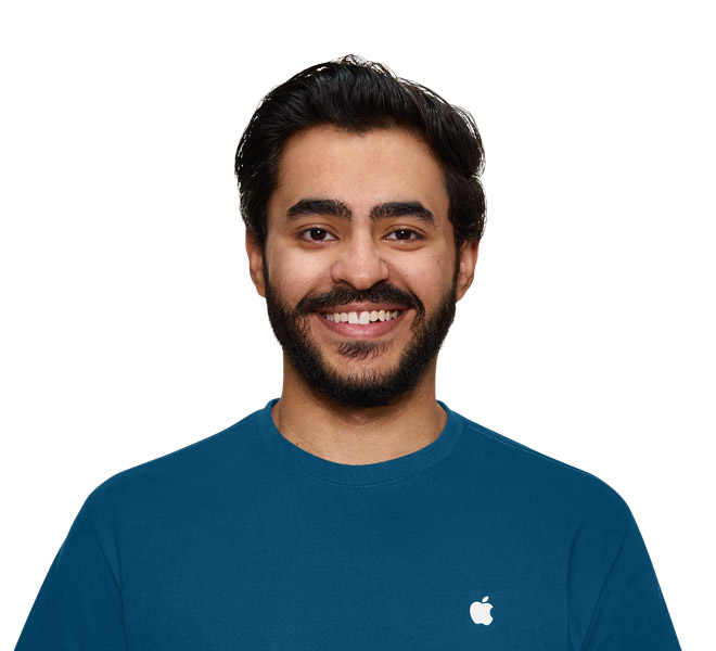Apple Specialist 面露笑容，表現親切