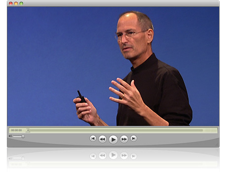 Steve Jobs giving Keynote address.