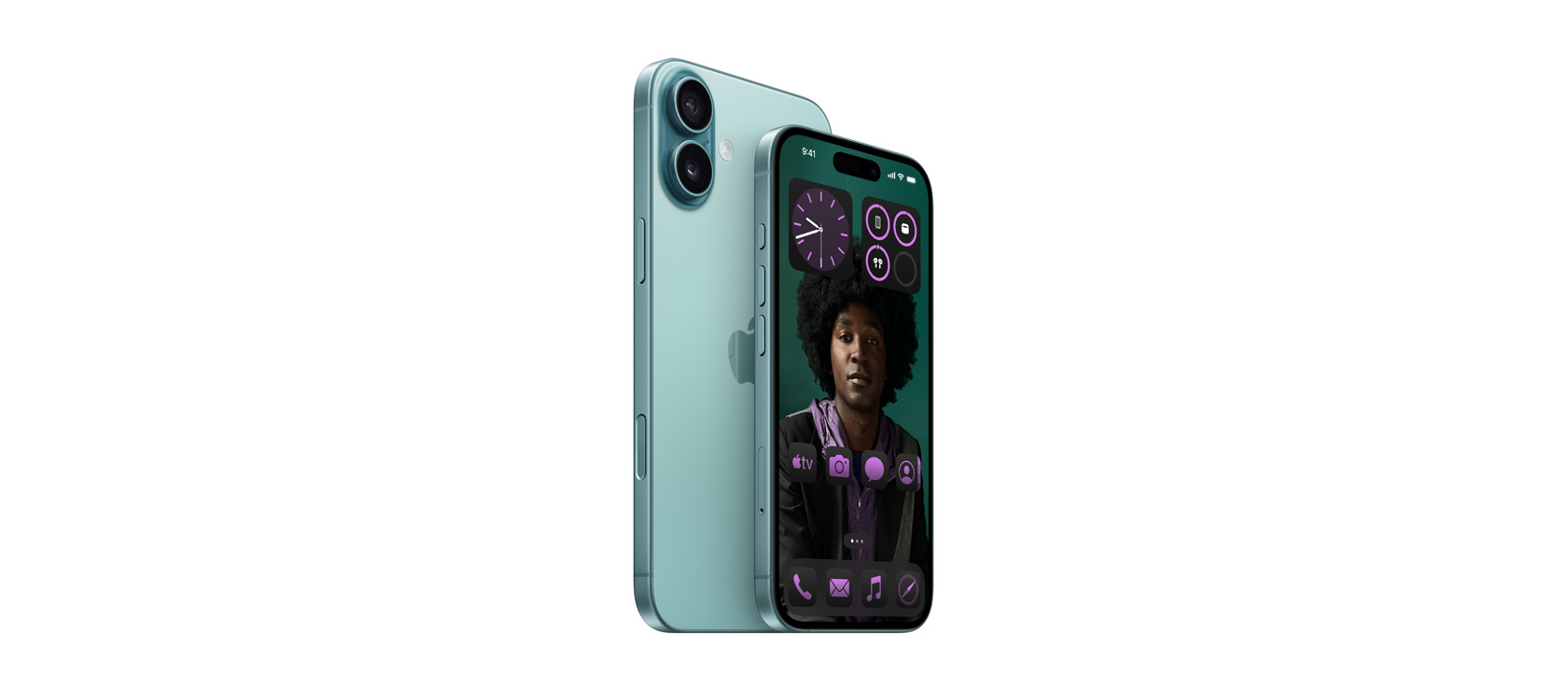 iPhone 16 Plus 6,7 inci dan iPhone 16 6,1 inci Hijau Kebiruan