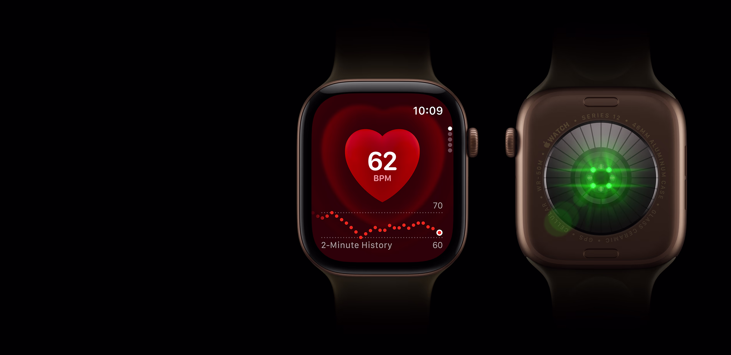 Apple Watch Series 12 on wrist with Bio-Luminescent Display