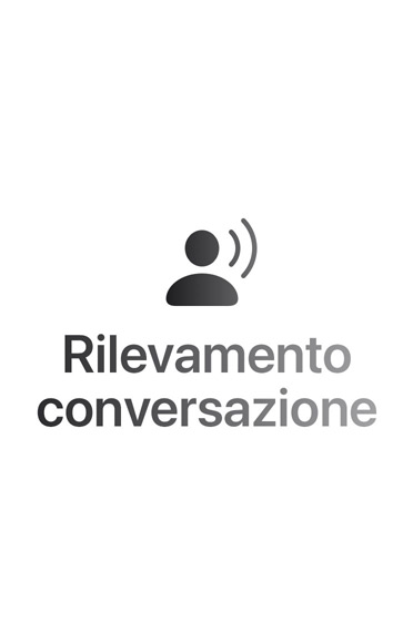 Onda sonora ambientale, in alto e in basso, testo al centro: Rilevamento conversazione