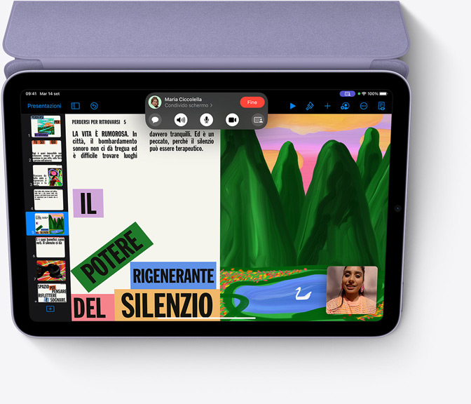 L’app Keynote su iPad mini