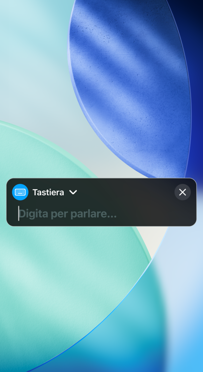 La funzione “Voce in tempo reale” pronuncia il testo scritto “Un caffè per favore”