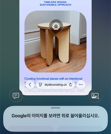비주얼 인텔리전스 기능을 사용하는 모습