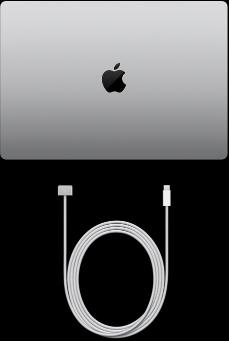 16 collu MacBook Pro, USB‑C–MagSafe 3 kabelis un 140 W USB‑C