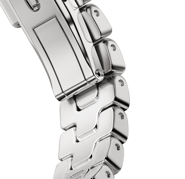 حزام Grand H  لساعة Apple Watch Hermès Series 11 بلون Satiné، ومشبك معدني سريع الفتح