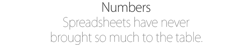 Numbers. Spreadsheets have never brought so much to the table.