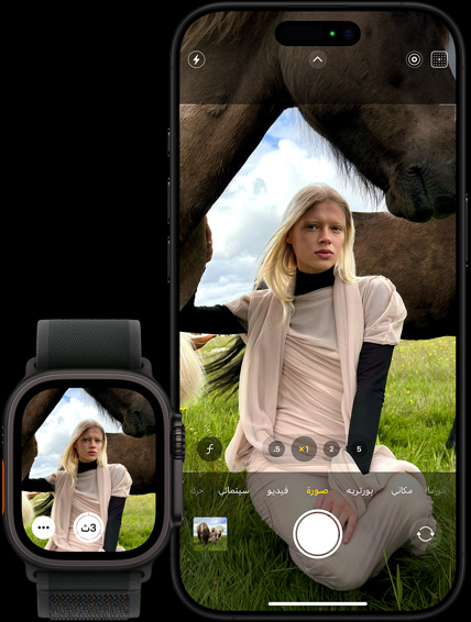 عرض توضيحي لميزة الاستمرارية مع iPhone وApple&nbsp;Watch.