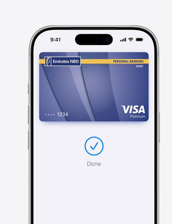 Partical iPhone screen display, showing Mastercard being used in Apple Pay