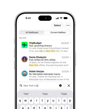 iPhone 18 Pro, Silver, displaying Call Context feature powered by Apple Intelligence. Front screen shows airline confirmation details while on a call