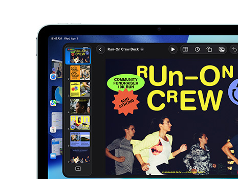 A keynote presentation displayed on an iPad.