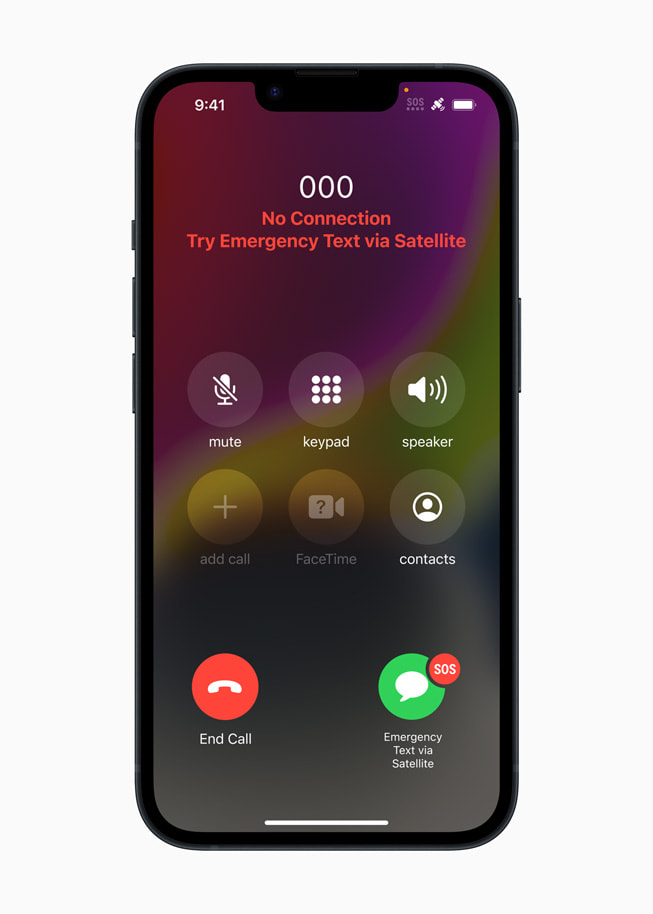 A user’s iPhone 14 Pro is shown calling for help in an emergency.