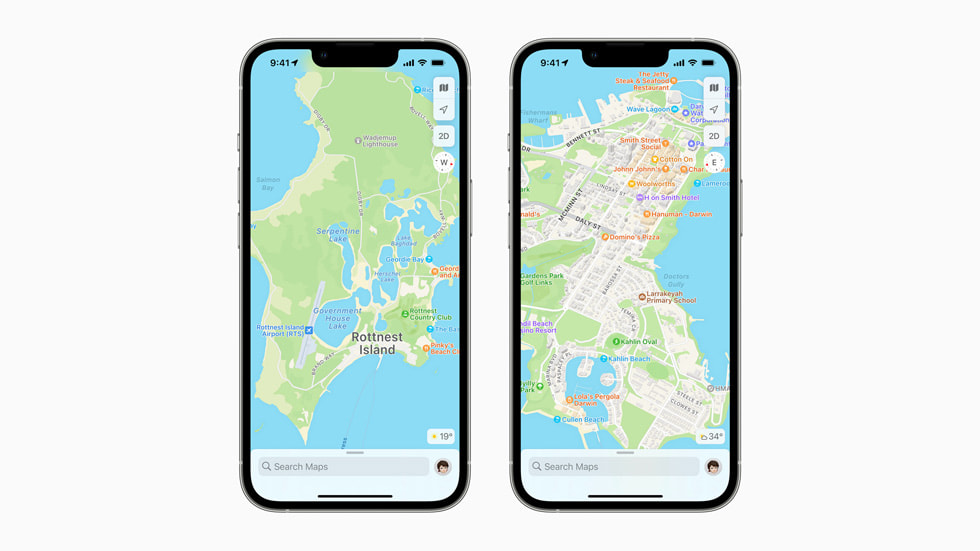Apple Maps displayed on iPhone 13 Pro.