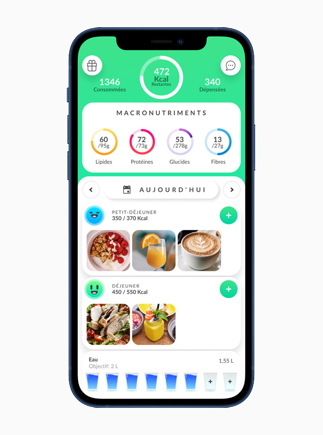 L'app de suivi nutritionnel Foodvisor sur iPhone 12.
