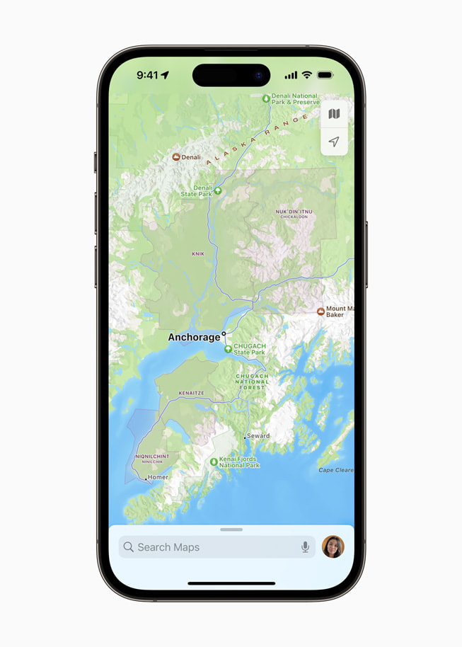 Anchorage, Alaska in Apple Karten.
