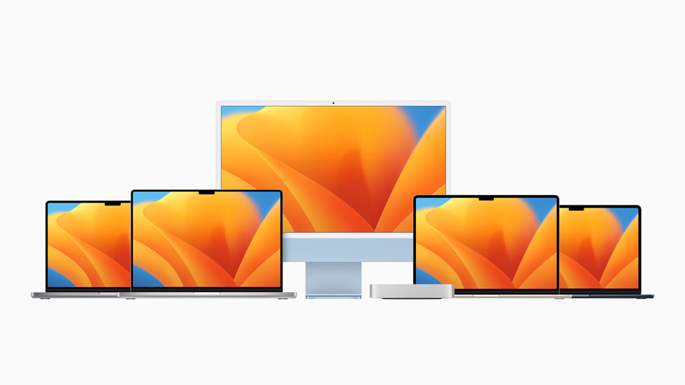 Pokazana rodzina komputerów Mac.