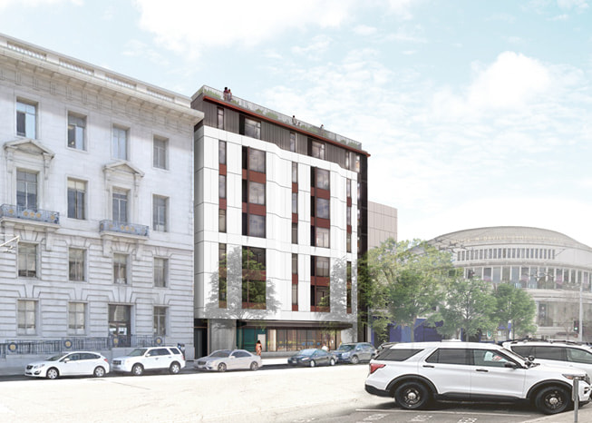 A more pulled-back rendering of the Kelsey in San Francisco.