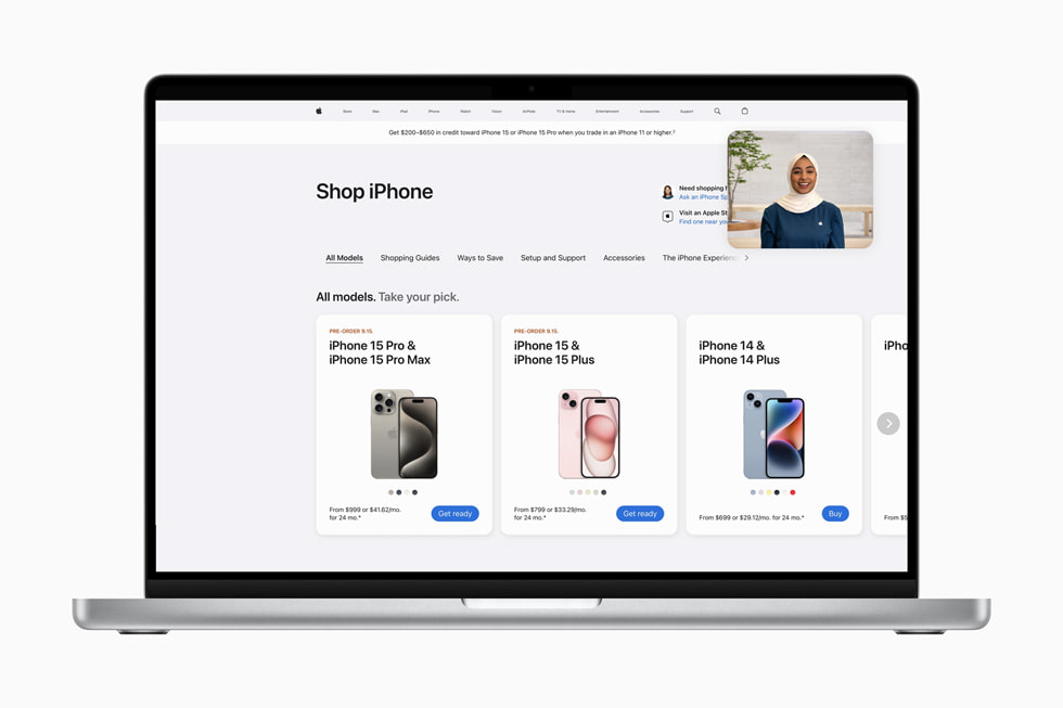 Shop with a Specialist online at apple.com/nz is shown.