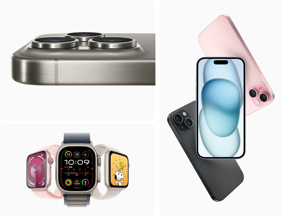 De nye iPhone 15- og Apple Watch-modellene vises.