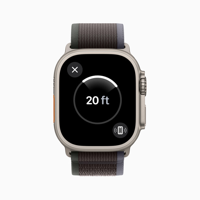 Apple Watch Ultra 2 met gegevens van een freedive.