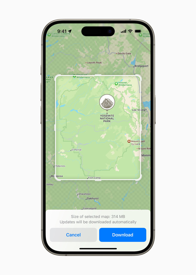 Mapas sin conexión en un iPhone 15 Pro.