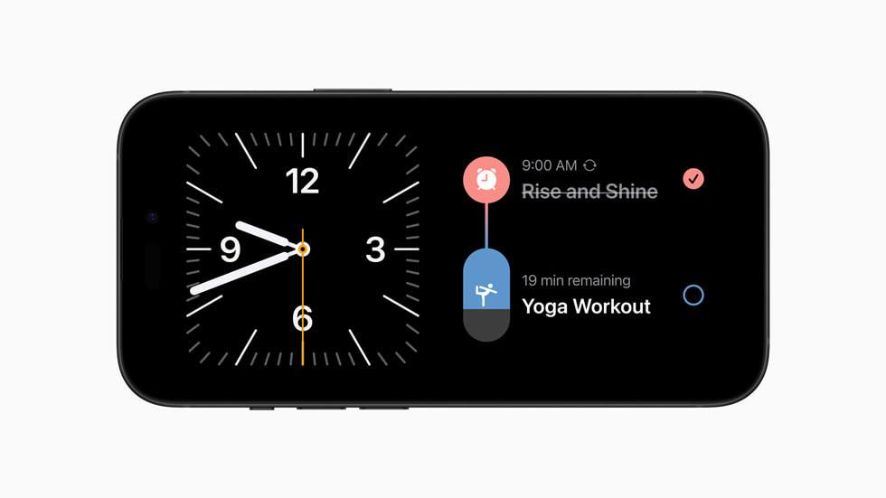 นาฬิกาในโหมดพร้อมรอใช้งานแสดงบน iPhone