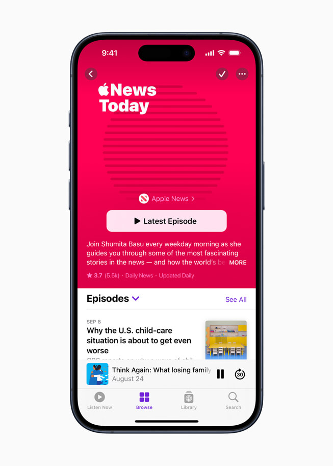 Afbeelding van het programma ‘Apple News Today’ van Shumita Basu.