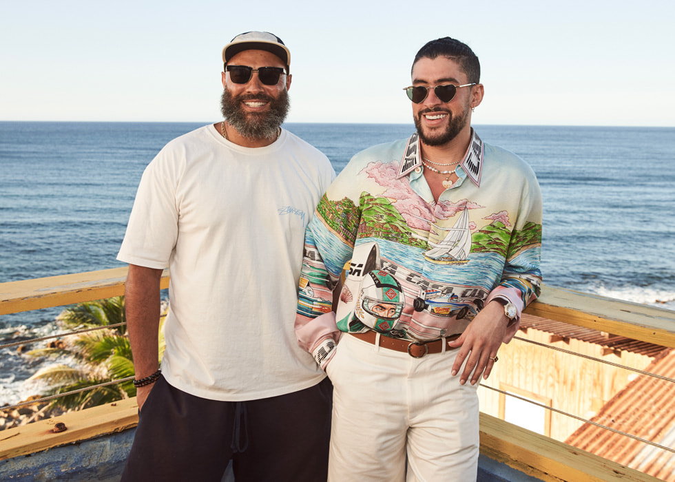 Artwork for Ebro Darden’s Rap Life Radio show on Apple Music. Image shows Ebro Darden with guest Bad Bunny.