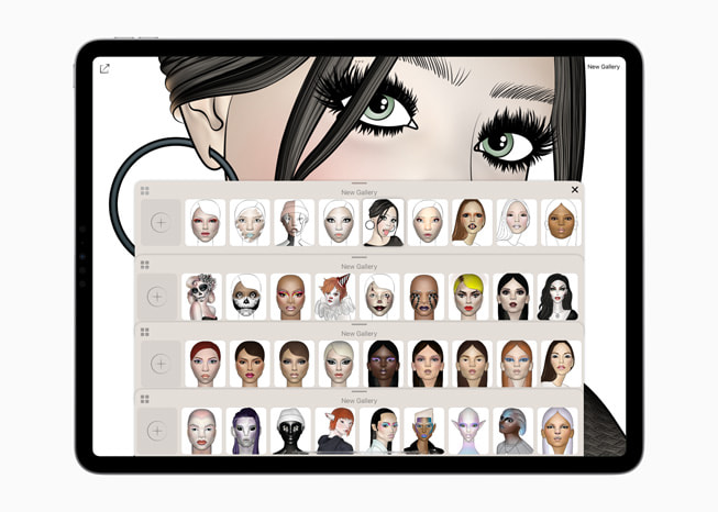 The Prêt-à-Makeup app displayed on iPad Pro. 