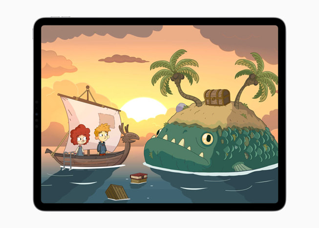 《Lost in Play》遊戲畫面顯示於 iPad Pro 上。 