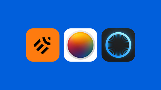 De logo’s van de apps Linearity Curve, Photomator en Portal.