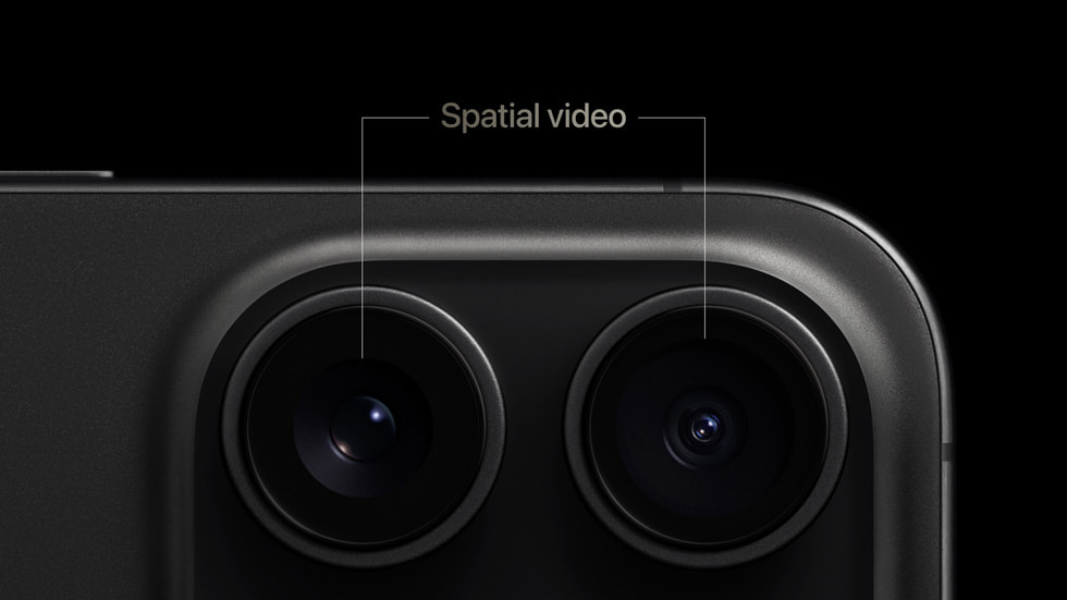 Close-up van het camerasysteem van iPhone 15 Pro.