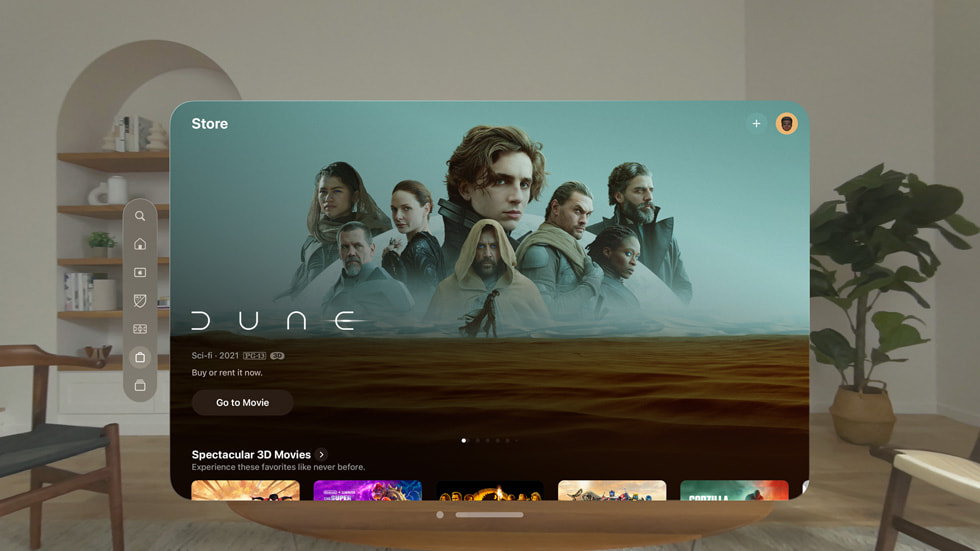 Dune poster displayed on Apple Vision Pro.