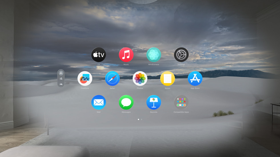 The snow Environment on Apple Vision Pro.